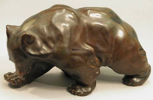 Gehender Braunbär Figur, Bing & Gröndahl Steingut