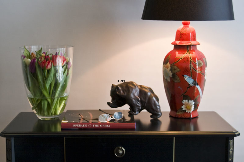 Gehender Braunbär Figur, Bing & Gröndahl Steingut