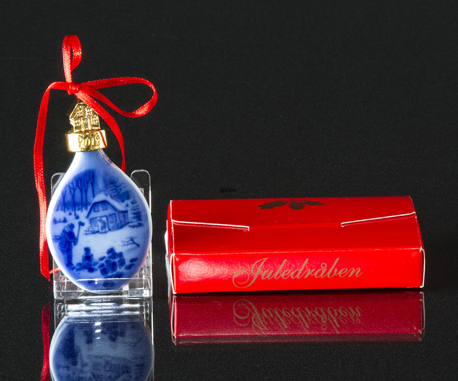 2019 Bing & Gröndahl Christbaumschmuck, Weihnachtstropfen, Holz Hacken