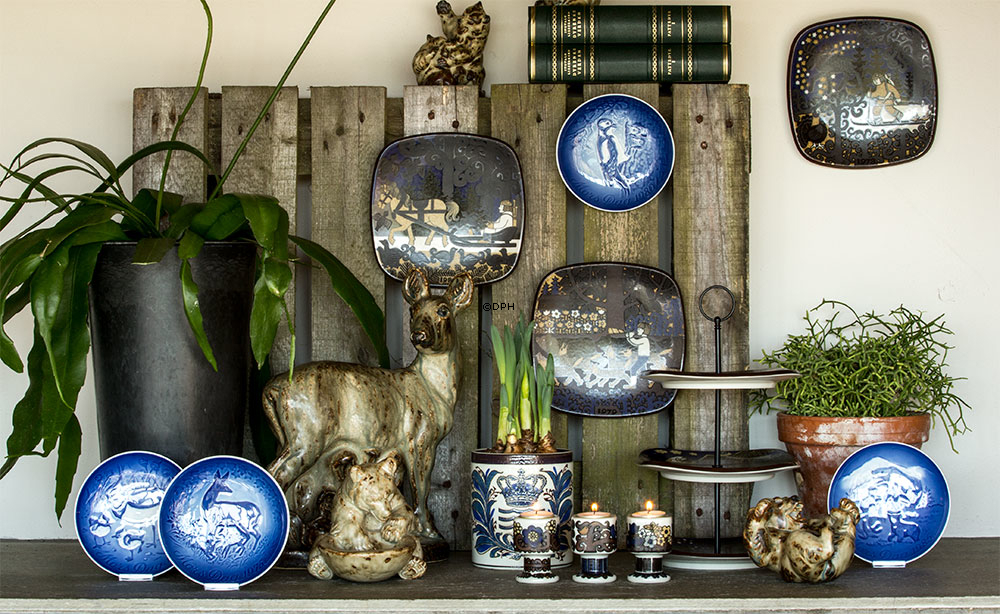 Hirsch mit Kitzen 1975, Bing & Gröndahl Muttertagsteller