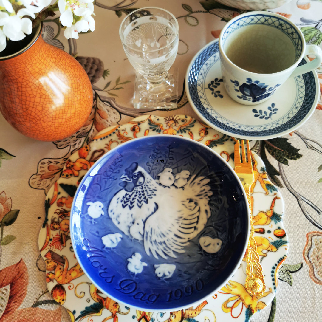 Henne mit Küken 1990, Bing & Gröndahl Muttertagsteller