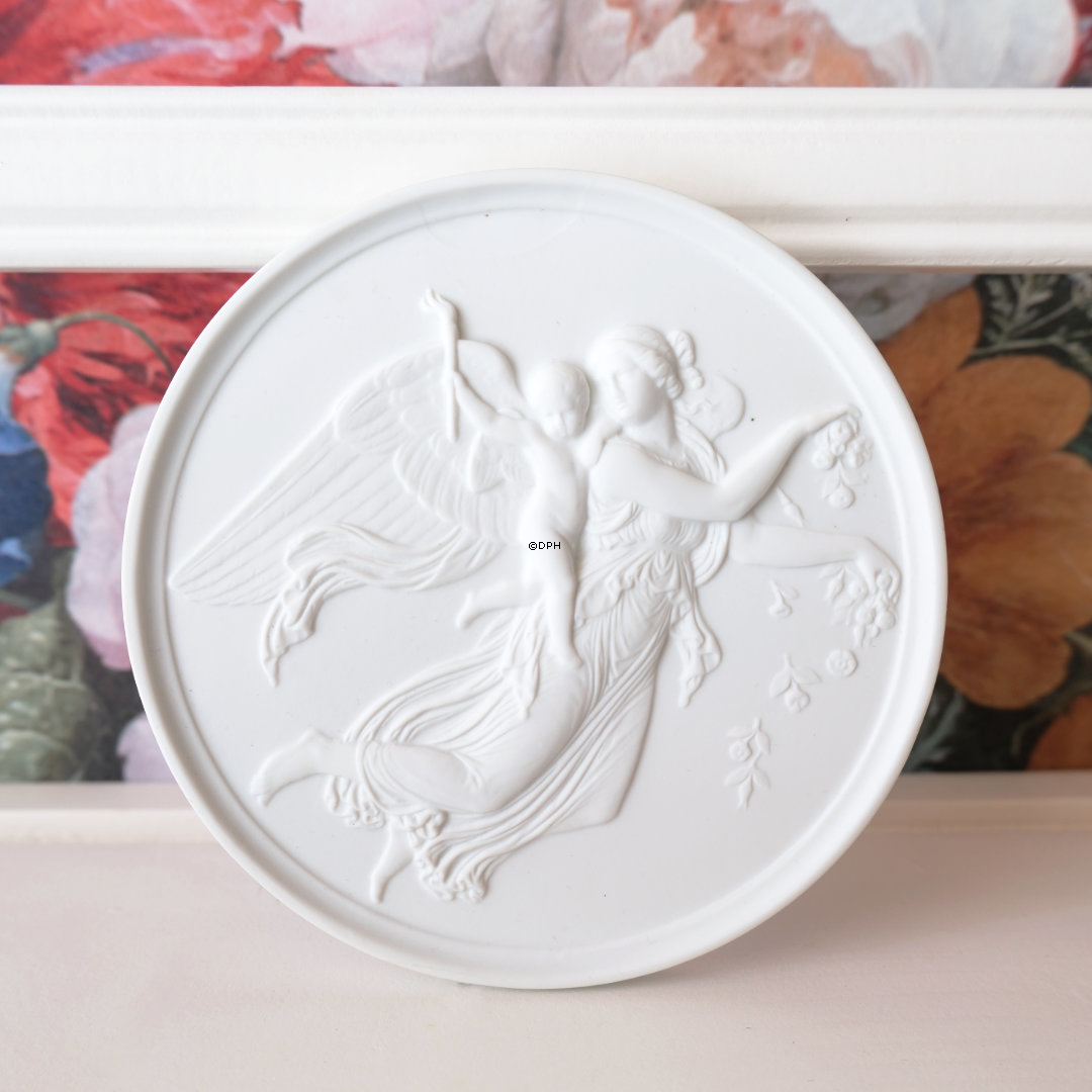 Thorvaldsen Biskuitplatte, Der Tag, 14 cm Bing & Gröndahl Nr. 4001