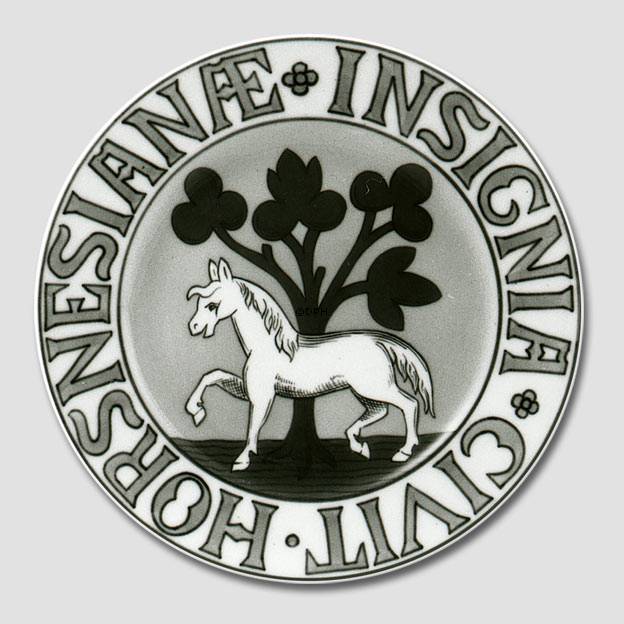 Stadtwappenteller, HORSNESIANÆ INSIGNIA CIVIT, Bing & Gröndahl