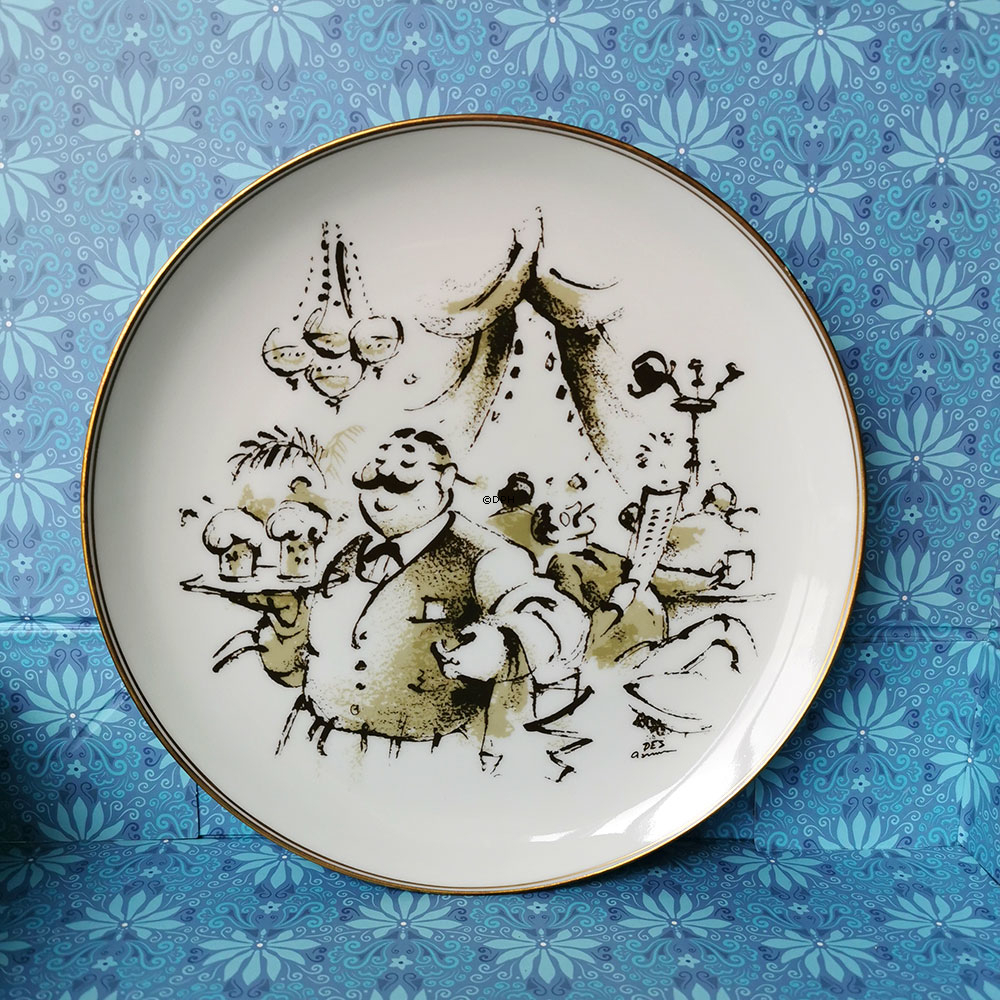 Bing & Grondahl "Kopenhagener Leben 1885" Teller Nr. 4, Café-Leben