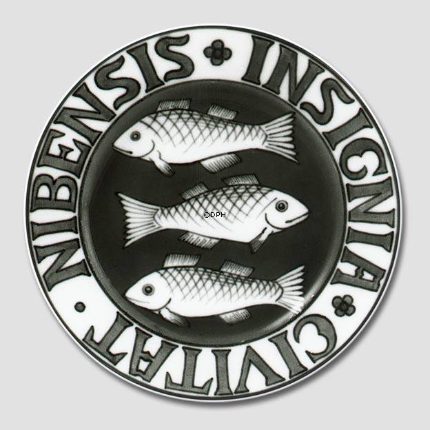 Stadtwappenteller, NIBENSIS INSIGNIA CIVITAT, Bing & Gröndahl