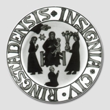 Stadtwappenteller, RINGSTADENSIS INSIGNIA CIV, Bing & Gröndahl