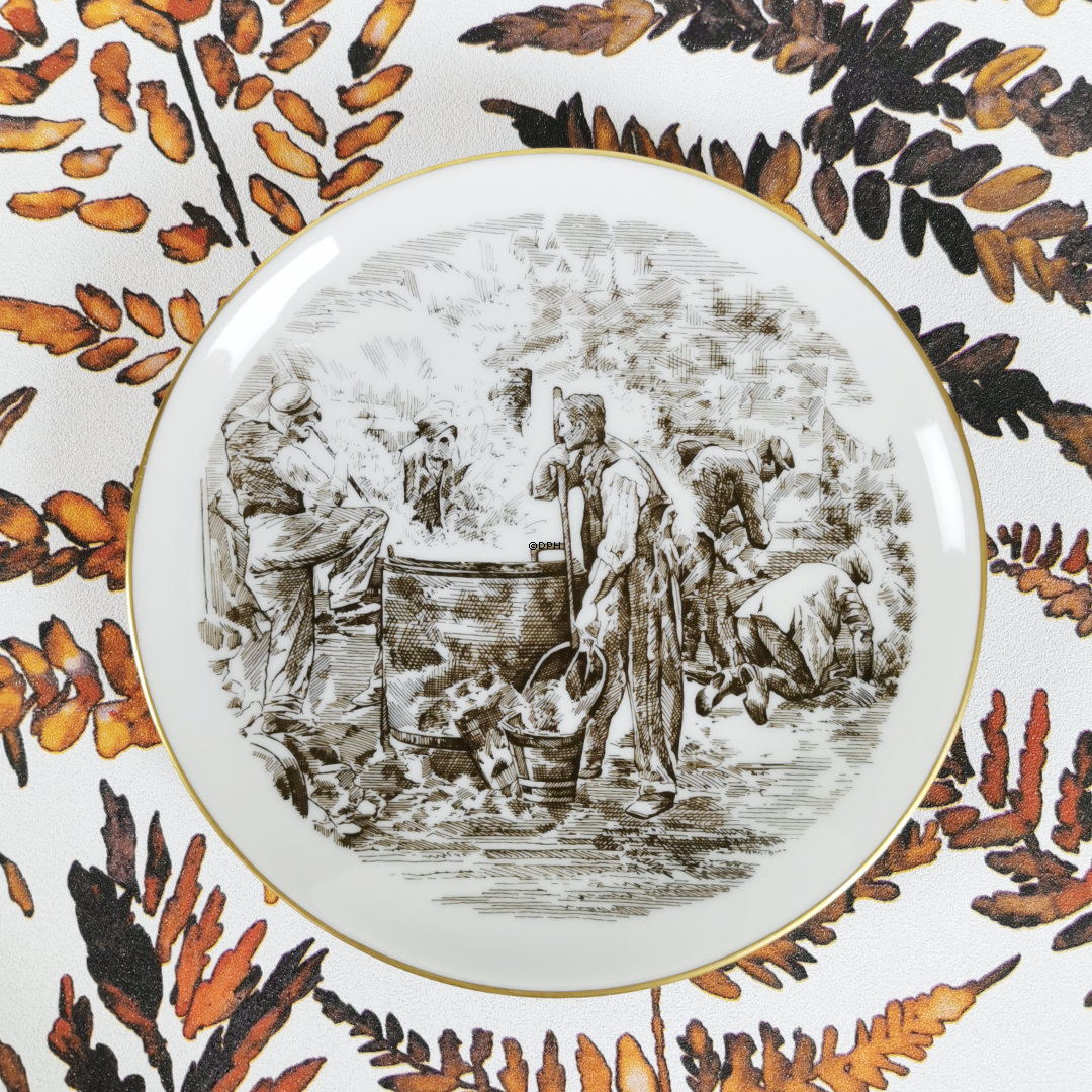 Asphaltarbeiter, Zeichnung in Braun, Bing & Gröndahl