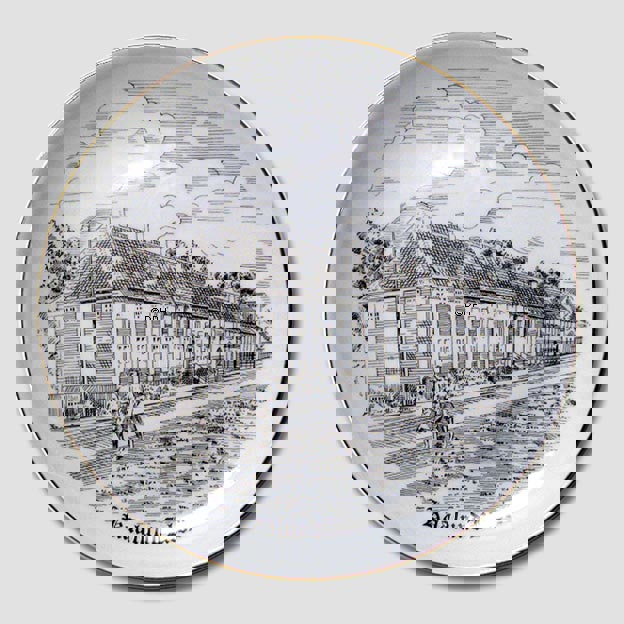 Bing & Gröndahl Teller, Kaalund Kloster, Zeichnung in braun