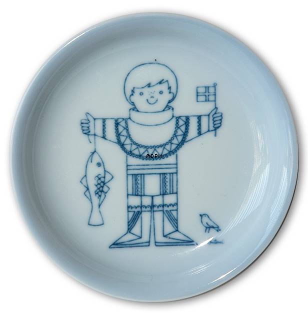 Mini Teller mit Jungen mit Fisch, Bing & Gröndahl