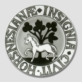 Stadtwappenteller, HORSNESIANÆ INSIGNIA CIVIT, Bing & Gröndahl