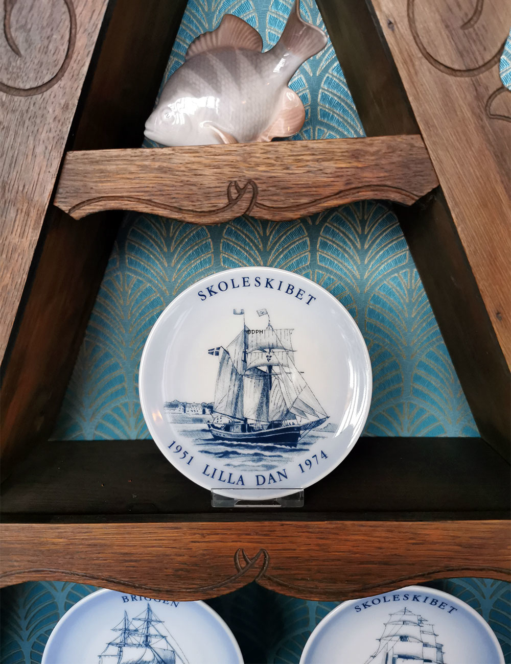 Schulschiff Lille Dan, 1951 - 1974, Bing & Grøndahl Miniaturplatte / Plakette