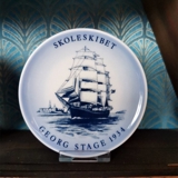Schulschiff Georg Stage, 1934, Bing & Grøndahl Miniaturplatte / Plakette