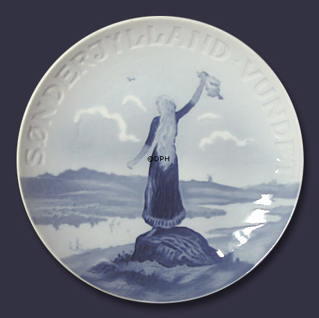 Gedenkteller, Wiedervereinigung mit Nordschleswig, 20 cm. Bing & Gröndahl