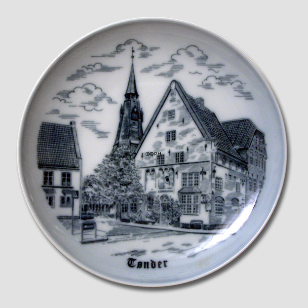 Bing & Gröndahl Teller Tønder, Zeichnung in blau