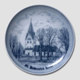 Teller, Haderslev Alte Kirche, Zeichnung in blau, Bing & Gröndahl