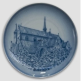 Teller mit Haderslev Kirche, Zeichnung in blau, Bing & Gröndahl