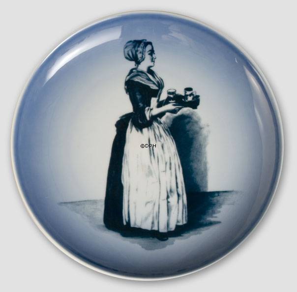 Teller mit Frau, die Schokolade serviert - Cloetta, Bing & Gröndahl