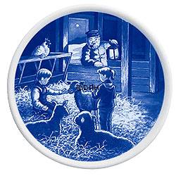 Bing & Gröndahl Weihnachtsplakette 2003 Heiligabend im Stall