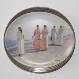 P. S. Krøyer ovale Teller, Spaziergang am Strand von Michael Ancher, Bing & Gröndahl