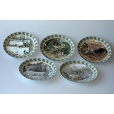 Harald Wiberg Set von fünf Jahrestellern mit Motiven aus der schwedischen Natur