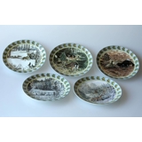 Harald Wiberg Set von fünf Jahrestellern mit Motiven aus der schwedischen Natur