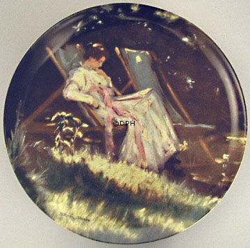 P. S. Krøyer Teller Frau Krøyer im Garten, Bing & Gröndahl