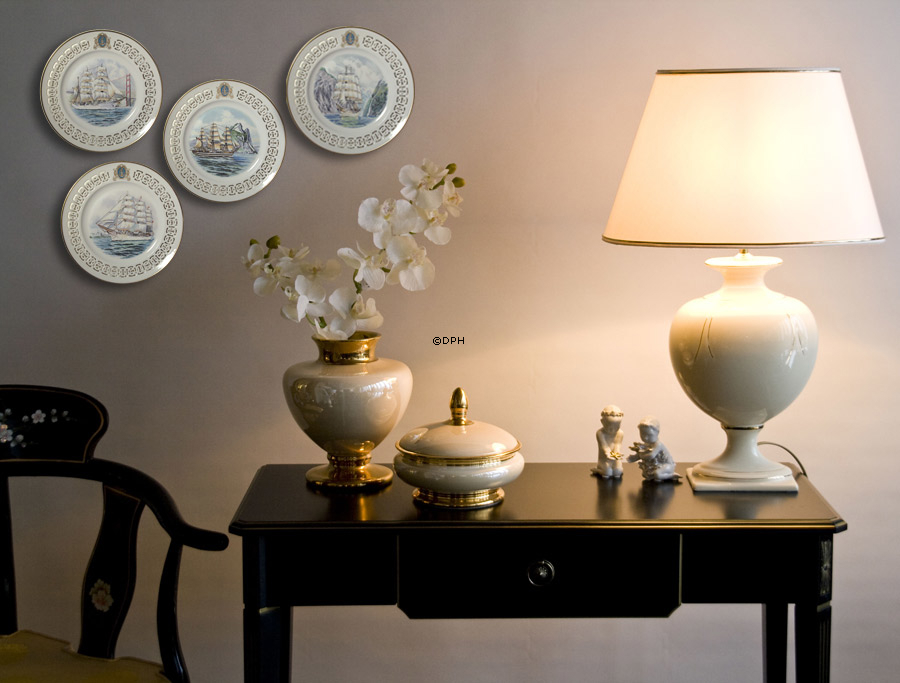 Das Schulschiff Danmark. Windjammerteller Nr. 1, Bing & Gröndahl Windjammerteller Nr. 1, mit dem Schulschiff Danmark, Bing & Gröndahl