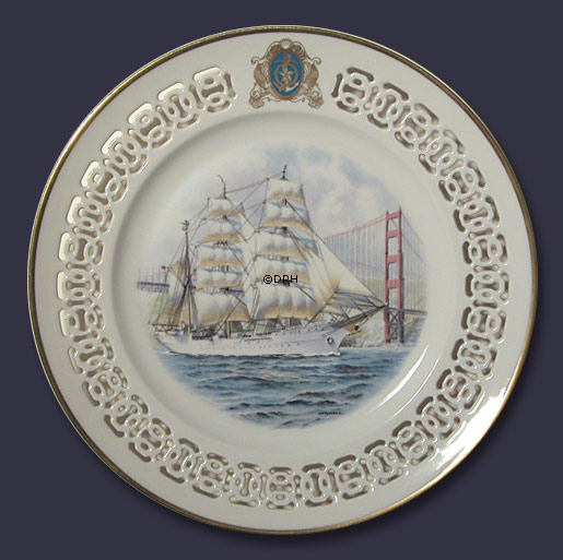 The Eagle - Amerikanisches Schulschiff. Windjammerteller, Nummer 2. Bing & Gröndahl Schulschiff The Eagle, USA.