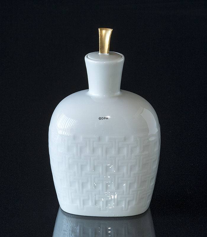 Weißer Bing & Grøndahl Krug mit Deckel und Muster