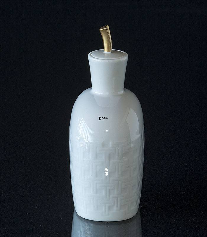 Weißer Bing & Grøndahl Krug mit Deckel und Muster