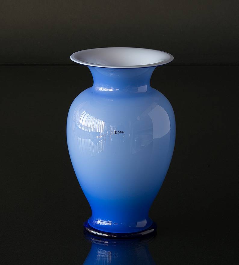 Holmegaard Amfora Vase blau Opal, Medium