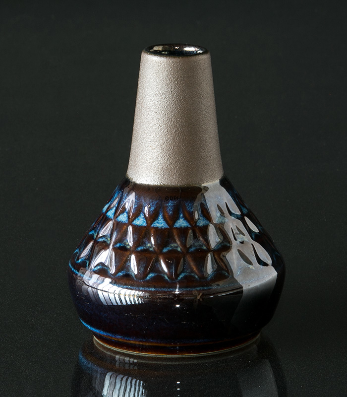 Blaue Søholm Vase Nr. 3323, 13,5 cm