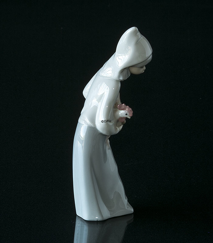 Lladro Figur Mädchen mit Hahn, 20 cm