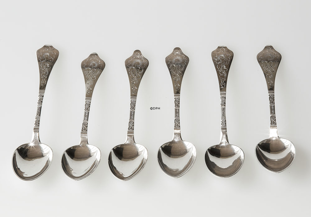 Siber 6 Löffeln signiert CHF - Christian. Fr. Heise