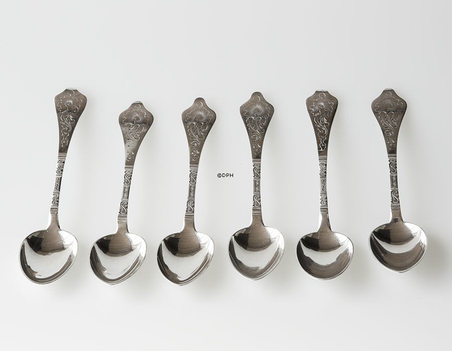 Siber 6 Löffeln signiert CHF - Christian. Fr. Heise