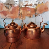 Kupferkanne mit Deckel, hergestellt von Peter Møller, Kupferschmied, Randers