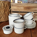 Royal Copenhagen Indigo Teeservice, Teekanne und 4 Teetassen