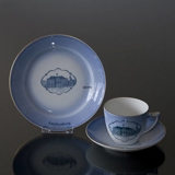 Schloss Geschirr Tasse und Teller mit Amalienborg, Bing & Gröndahl
