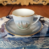 Dänemark Geschirr Tasse (Schloss Rosenborg), Bing & Gröndahl (Tasse Ø 7,5 cm - Untertasse Ø 14 cm)