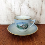 Dänemark Geschirr Tasse (Svallerup Kirche) , Bing & Gröndahl (Tasse Ø 7,5 cm - Untertasse Ø 14 cm)