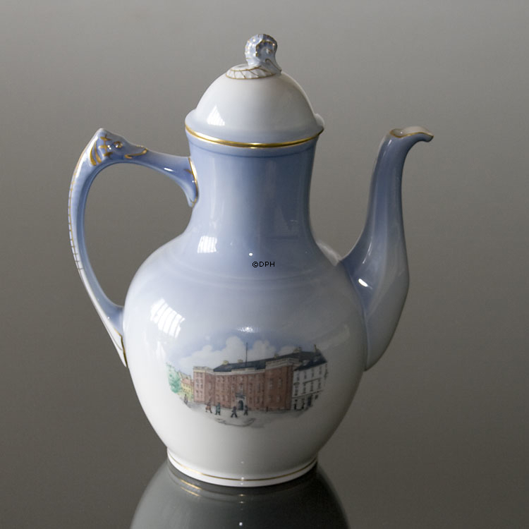 Dänemark Geschirr Kaffeekanne, Charlottenborg und Kgs. Nytorv, Bing & Gröndahl Nr. 301-3541