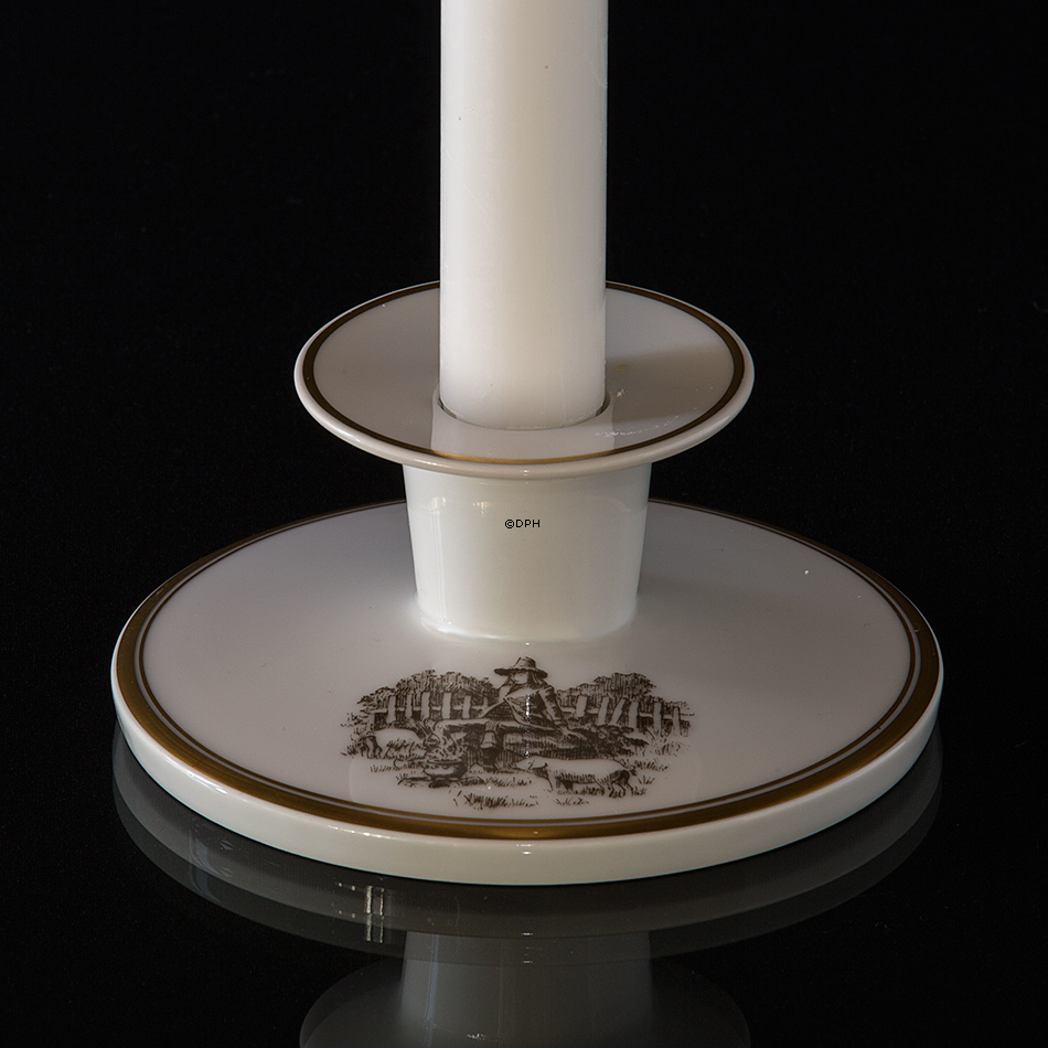 Royal Copenhagen Kerzenhalter, Hans Christian Andersens Motiv "Der Schweinehirt"