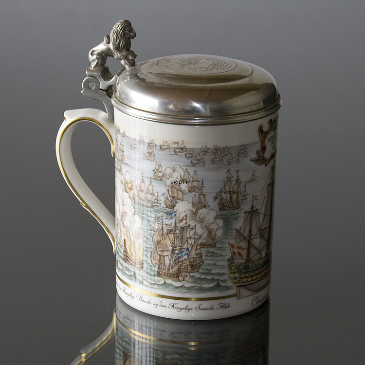 Becher mit Niels Juel, "Die Schlacht in Køgebucht", Royal Copenhagen