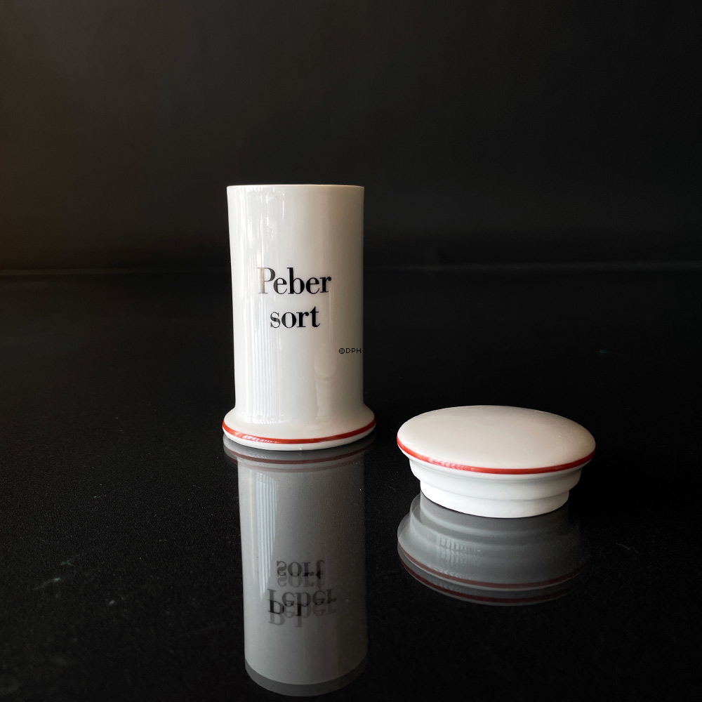 Bing & Gröndahl Gewürzglas, "Peber sort", (schwarzer Pfeffer), Nr. 497