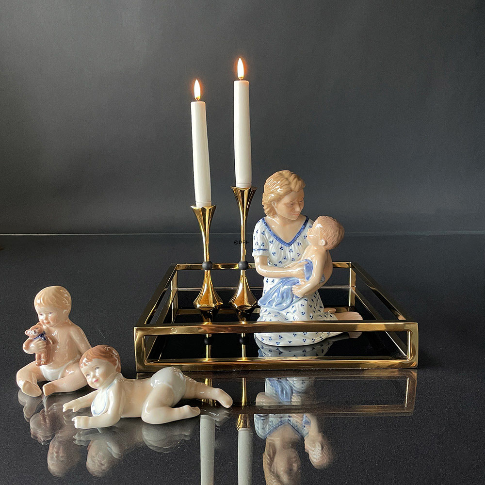 Asmussen Hamlet Design Hexa Leuchter, Gold mit schwarzer Kugel, groß