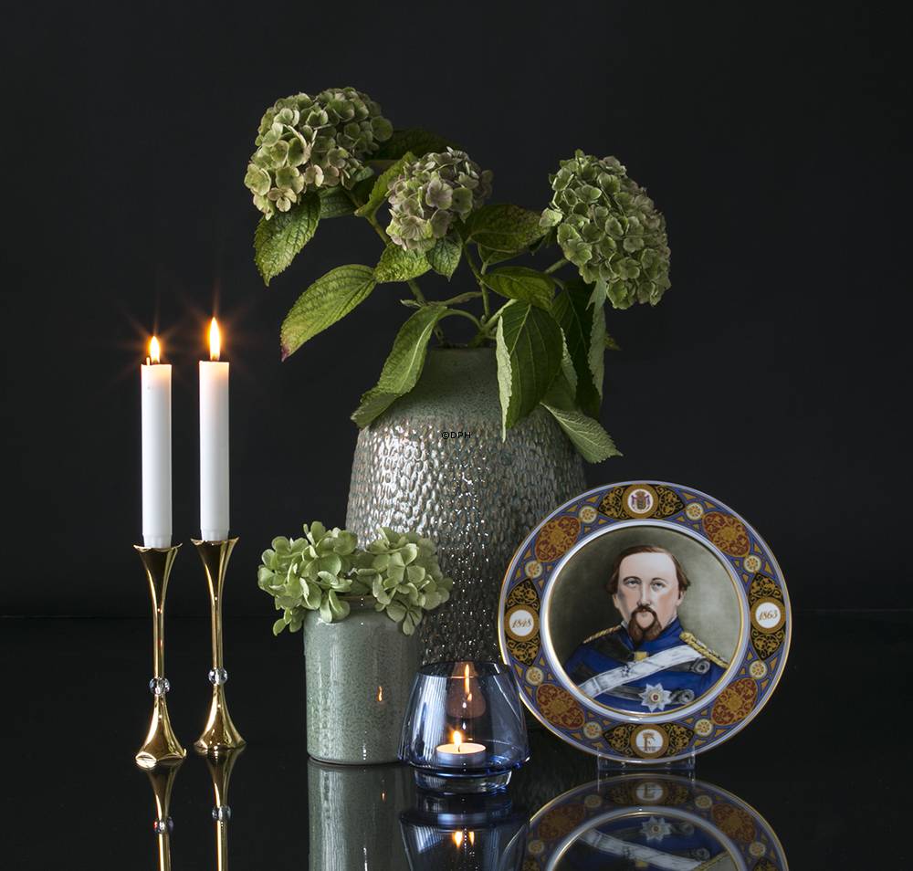 Asmussen Hamlet Design Hexa Leuchter, Gold mit Kristallkugel, groß