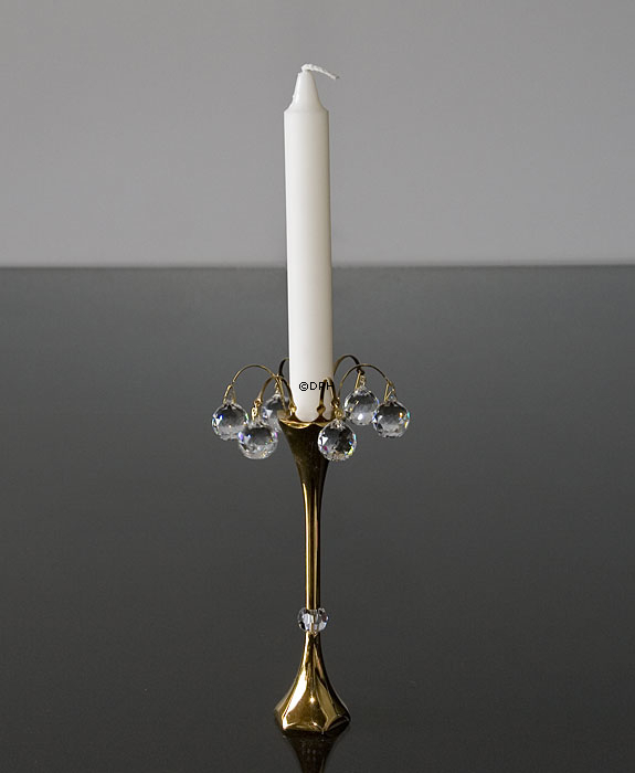 Asmussen Hamlet Design Hexa Leuchter, Gold mit Kristallkugel, groß