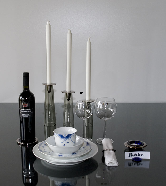 Asmussen Safir Kerzenhalter Rauch und verzinnt, klein