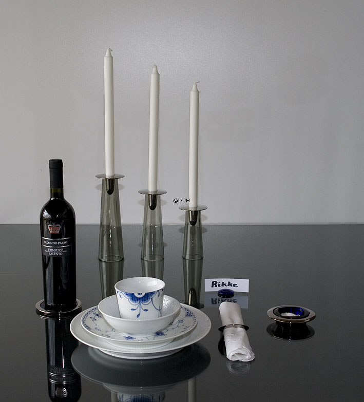 Asmussen Safir Kerzenhalter Rauch und verzinnt, klein