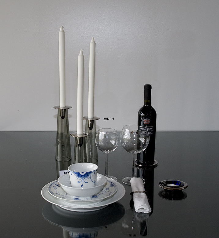 Asmussen Safir Kerzenhalter Rauch und verzinnt, groß